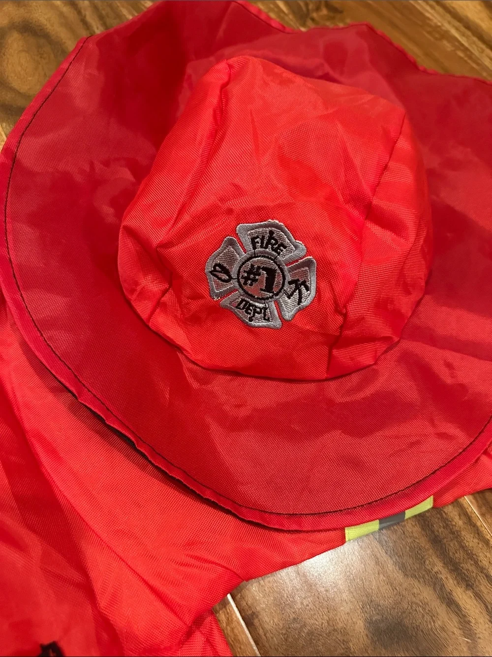 Child's Red Firefighter Costume with Reflective Stripes